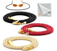 SIGONNA Glasses Strap String Holder Cord - Terylene Eyeglasses Strap Holders - Eye Glasses Accessory Chain - Eyeglass Chains for Women Men - Glasses Lanyard Around Neck - 3 Pcs (Gold)