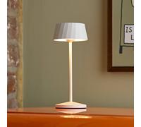 Sigor Facetta LED rechargeable table lamp, set of 3, white, 22 cm, IP44