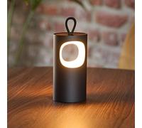 Sigor LED rechargeable table lamp Lunari, black, 16 cm, metal, CCT IP44