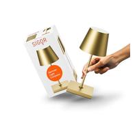 SIGOR Nuindie mini Dimmable Rechargeable LED Table Lamp for Indoor and Outdoor Use IP54 Height 25cm USB-C Rechargeable 12H Gold
