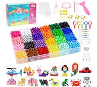 Sigowal Water Fuse Beads Kit, 24 Colors 3000pcs Magic Sticky Beads Set | 5mm DIY Water Spray Set with Arts and Crafts Accessories for Kids Beginners Gift