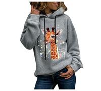 SIGOYI Oversized Hoodie for Women Giraffe Print Longline Hooded Sweatshirt Teen Girls Loose Pullover Long Sleeve Tops