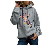 SIGOYI Oversized Hoodie for Women Giraffe Print Longline Hooded Sweatshirt Teen Girls Loose Pullover Long Sleeve Tops A-Gray