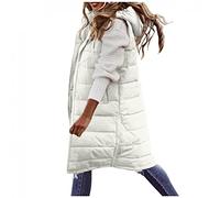 SIGOYI Women'S Long Gilets Plus Size Quilted Hooded Gilet Sleeveless Down Jacket Puffer Coat Plain Body Warmer Vest Winter Waistcoat