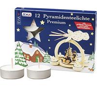 Sigro 12 Pieces Special Large Flame Pyramid Tealights Candles Set, Wax, Silver, One Size