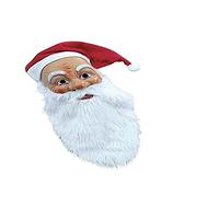 Sigro Nicholas Plastic Mask with Cap and Plush Beard, Beige, One Size