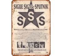 Sigue Sigue Sputnik 1986/06 Love Missile F-11single Promo Advertising Pop Rock Poster Vintage Metal Tin Sign for Office, Home, Classroom, Bathroom Decor, 8X12 Inches