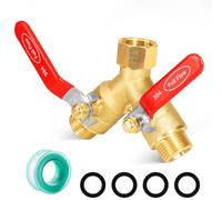 SIGURANTA Garden Hose Diverter Full Flow Heavy Duty Brass 2 Way High Flow Outdoor Faucet Y Valve Shutter Diverter Connector Garden Hose High Flow Diverter Adapter