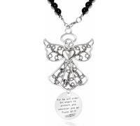 SIGZKK Cross Pendant for Car Rearview Mirror Hanging Accessories Ornament for Women For He Will Order His Angels To Protect You Wherever You Go Psalm 91:11 Bible Verse Religious, Medium, Metal