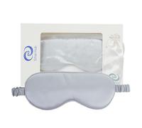 Sihai Hub 100% Pure Mulberry Silk Sleep Mask, Ultra Soft Adjustable Eye Mask, Light Blocking Blindfold for Night Sleep, Nap, Travel, Yoga, Relaxation, Gift for Women, Men (Silver, Silkworm Silk)