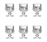 Sihanoukville 6Pcs Crystal Clear 1.5 oz Shot Glasses with Stem - Wedding & Bridal Shower Cordial Glass Set for Tequila, Whiskey, Bar Party Supplies (Diamond stripe style)