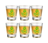 Sihanoukville Korean Soju Shot Glasses Set, Vintage Retro Cups, 1.5oz/44ml - Perfect for Soju, Whiskey, Tequila, and Liquor (6PCS)