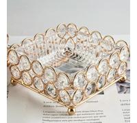SIHAOYY 1pc Golden Transparent Crystal Glass Ashtray,Living Room Office Bar Restaurant Decoration Cigar Ashtray Men Gift