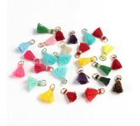 SIHAOYY 30Pcs 0.55in Mix Color Mini Cotton Tassel For Jewelry Making DIY Earring Keychain Epoxy Resin Crafts Decoration Accessories