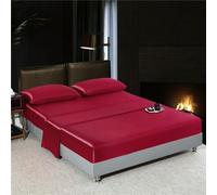 SIHAOYY Satin Flatsheet Set Solid Color Bedsheet Set Single Double Queen King Size Fitted Sheet Set Luxury Bedding Sheet Rayon