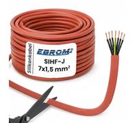 SIHF-J Silicone Sauna Cable 7 x 1.5 mm² mm² Suitable for the Sauna 100% OFC Copper Tinned Sold by the Metre Selection in 1 Metre Steps See Drop Down Menu