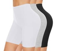 SIHOHAN Chub Rub Shorts Women Cotton Boxer Shorts Breathable Anti Chafe Short for Under Dresses（Black+White+Grey,2XL