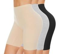 SIHOHAN Chub Rub Shorts Women Cotton Boxer Shorts Breathable Anti Chafe Short for Under Dresses（Black+Nude+Grey,3XL