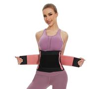 SIHOHAN Waist Trainer Belt Sweat Waist Cincher Trimmer Waist Trainer Women Body Shaper Sports Slimming Band with Dual Adjustable Belly for Fitness Workout(Pink,XL)