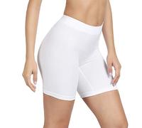SIHOHAN Women Anti Chafing Shorts Slip Shorts for Under Dresses Seamless Boxer Underwear Boyshorts Panties Safety Long Briefs(White,XL)