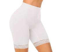 SIHOHAN Womens Anti Chafing Shorts Chub Rub Shorts Lace Slip Short Seamless Long Briefs for Under Dresses Skirts(White,L)