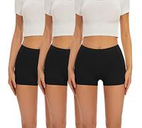 SIHOHAN Women's Cotton Boyshort Panties Safety Boxers Underwear Breathable Shorts Anti Chafing Panties(3 Black,2XL)