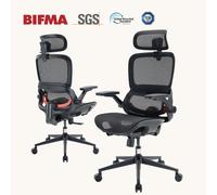 SIHOO B100 Ultra Ergonomic Office Chair， Mesh Office Chair with Adaptive Lumbar Support， Computer Chair with Wide Headrest， Desk Chair with 360° Rotatable Flip-Up Armrests， Ebony