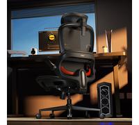 SIHOO B100JT Office Chair with Footrest， Comfy Ergonomic Office Chair， Computer Chair with Adaptive Lumbar Support & Wide Headrest， Flip-up Armrests， Swivel Desk Chair for Long Hours， Without Footrest