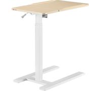 SIHOO D01 Overbed Table - Height & Tilt Adjustable, Laptop Standing Desk with Wheels for Hospital & Home Use, Maple