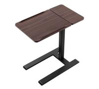 SIHOO D01 Overbed Table - Height & Tilt Adjustable, Laptop Standing Desk with Wheels for Hospital & Home Use, Dark Walnut