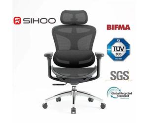 Sihoo Doro C300 Ergonomic Office Chair with Ultra Soft 3D Armrests, Dynamic Lumbar Support for Home Office, Adjustable Backrest Desk Chair (Black)
