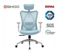 Sihoo M18 Ergonomic Office Chair, Computer Desk Chair with Adjustable Headrest and Lumbar Support, High Back Executive Swivel Chair for Home Office (Morandi Blue)