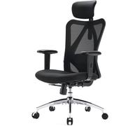 SIHOO M18 Ergonomic Office Chair, Computer Desk Chair with Adjustable Headrest and Lumbar Support, High Back Executive Swivel Chair for Home Office (Pure Black)