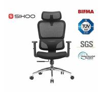 SIHOO M56C Ergonomic Office Chair - Adjustable Desk Chair with 3D Dynamic Lumbar Support, Breathable Mesh Back, Adjustable Headrest and PU Armrests for Home Office - (Black)