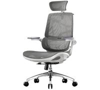 SIHOO M59AS Ergonomic Office Chair, Dual Backrest, Adaptive Lumbar Support | 3D Flip-Up Armrests, FULL Breathable Mesh, Reinforced Aluminum Base, 330 lb, Comfort That Moves With You, Grey