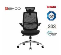SIHOO M59S Ergonomic Office Chair， Desk Chair with 3D Coordinated Flip-up Armrests， Computer Chair with Dual Back Design and Adaptive Dynamic Lumbar Support(Black)