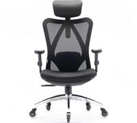 SIHOO Office Chair Ergonomic Desk Chair, Breathable Mesh Design High Back Computer Chair, Adjustable Headrest and Lumbar Support, Upgraded to Rollerblade Wheels (Black)