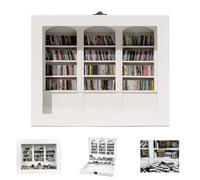 SIHPTO Anxiety Bookshelf Ornament (200PCS Mini Books), Shake Bookshelf Shake Away Your Anxiety, Miniature Book Library, for Home Room Living Room Office Decor Mini Bookshelf (Large White Bookshelf)