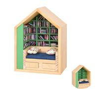 SIHPTO Anxiety Mimi Bookcase with 300 Mini Books, Small Corner for Book Lovers, Miniature Book Library, Stress Relieving Gifts for Family and Friends