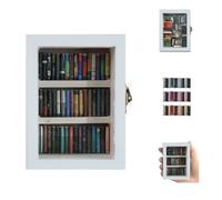 SIHPTO Anxiety Bookshelf (60PCS Mini Books), Shake Bookshelf Shake Away Your Anxiety, Miniature Book Library, For Home Room Living Room Office Decor Mini Bookshelf (white small bookshelf)