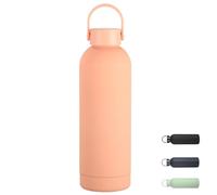 SiHuiTu 500ml Insulated Water Bottle, Small Metal Water Bottle for Handbag with Handle, Double Wall Vacuum Insulated Bottle Keeps 24H Cold/12H Hot, BPA Free Drinks Bottle (Pink)