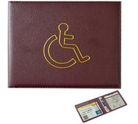 SiHuiTu Disabled Badge and Timer Holder, PU Leather Disabled Badge Holder Wallet Protector, Blue Badge Timer Holder ProtectorHologram Safe Disabled Badge Holder (Coffee)