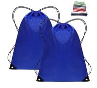 SiHuiTu Drawstring Bags, Swim Bag PE bags for kids Waterproof Swimming Sports Back Pack Drawstring Gym Bag Suitable for School Beach Travel (Blue 2pcs)