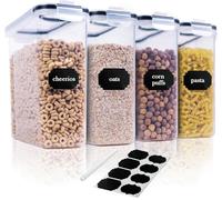 SiHuiTu Food Storage Container Pack Of 4 | Airtight Food Storage Container with lid | Kitchen storage & Food Container Set | Cereal Food Storage Containers for Sugar,Flour & Dry Food