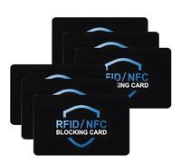 SiHuiTu RFID Blocking Card 6 Pack, Credit Card Protector, Anti-Theft NFC Blocker, Contactless Card Protection Shield for Wallets (Black-Blue)