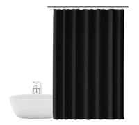 SiHuiTu Shower Curtain for Bathroom Shower Curtain Anti Mould Waterproof PEVA Bath Curtains Curtains with Weight Tape 12 Hooks 180 x 180 cm (71 x 71 Inch) | Water Repellant Fabric (Black)