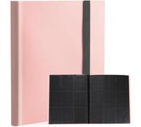 SiHuiTu Trading Cards 9 Pocket, 360 Cards, Card Album Fit for TCG Baseball Football Sports Card, Easy to Insert Card Collection Binders 20 Side-Loading Pages, (9 Pockets Pink)