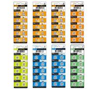 Siiboat Watch Batteries 80PCS - AG0, AG1, AG3, AG4, AG5, AG7, AG10, AG13, 1.5V Alkaline LR41 LR44 Assorted Button Coin Cell Batteries