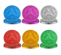 Siifert 12 Pcs Recovery AA Chips and Medallions Bulk Sobriety Chips AA Tokens Alcoholics Anonymous Medallion Aluminum Include 1 2 3 6 9 Month and 24 Hour Commemorative Lot Colored