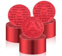 Siifert 30 Pcs Recovery 1 Month AA Chips and Medallions Bulk Sobriety Chips AA Tokens Alcoholics Anonymous Medallion Aluminum 30 Day Commemorative Lot Red, (SHN-Siifert-193)
